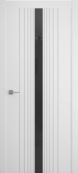 Геометрия-8 эмаль, белый, стекло черное