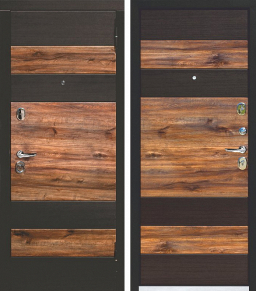 Входная дверь Оксфорд,  Венге / Дуб бомонд лофт