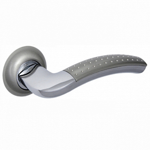 Ручка на розетке А-59HHP (квадрат 150 м ), белый никель с перфорацией