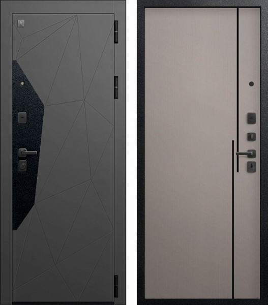 V-24 (Черный муар+серый дым/ Кашемир грей)